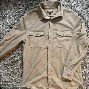 2 Express Men's Light Brown/Gray Shirts Bundle